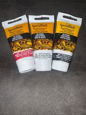 🔥5 FOR $25🔥 Oil-Based Block Printing Ink Set - Black, White, & Red